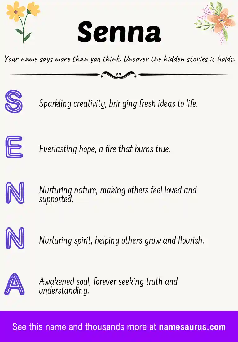 Acrostic poem about Senna.