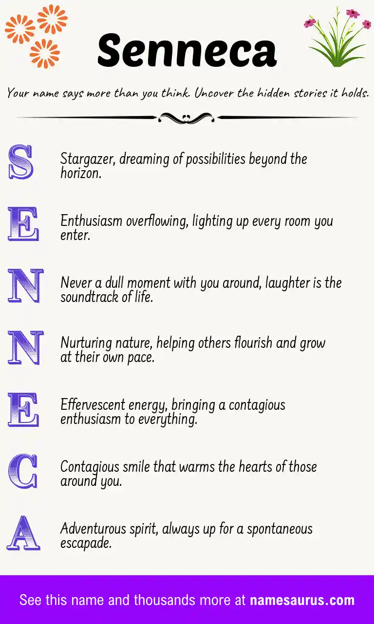 Acrostic poem about Senneca.