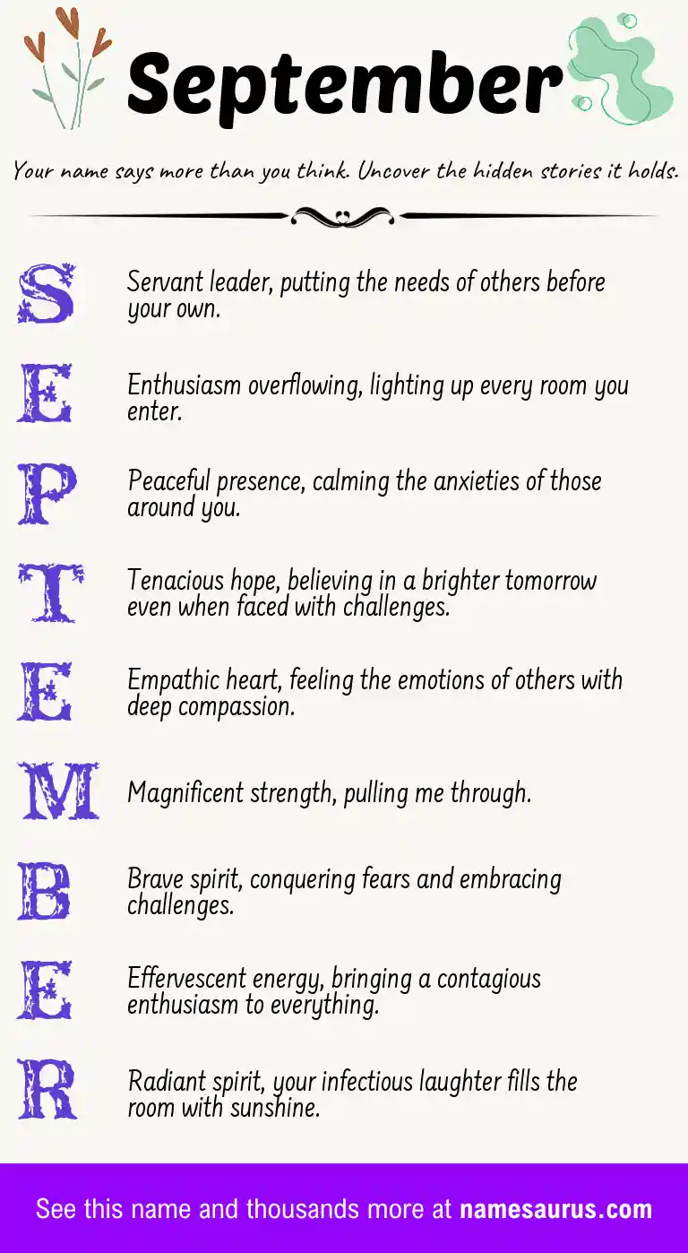 Acrostic poem about September.