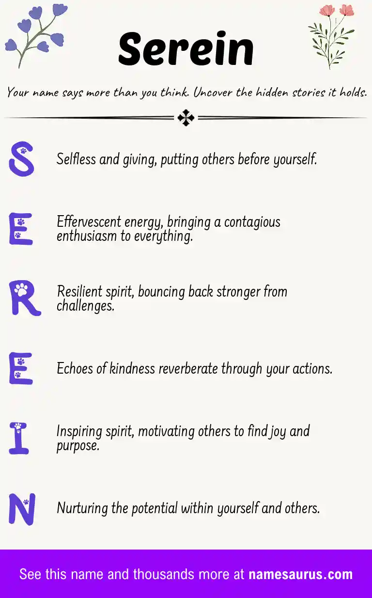 Acrostic poem about Serein.