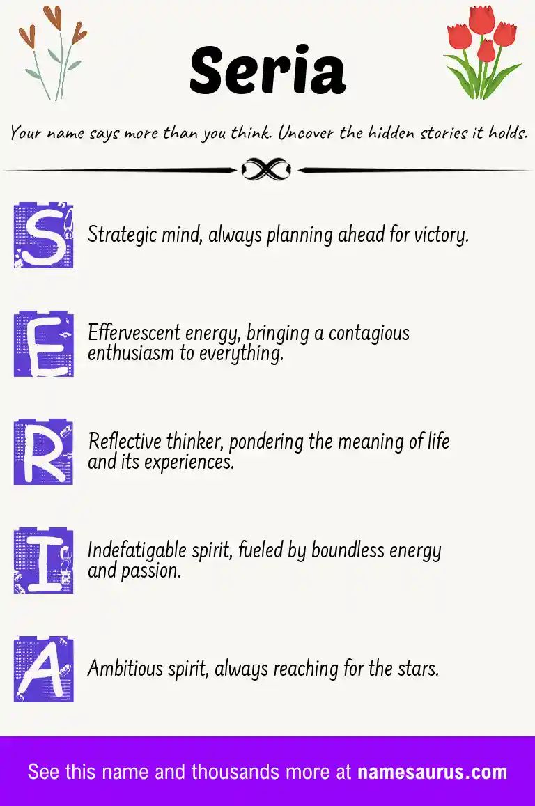 Acrostic poem about Seria.