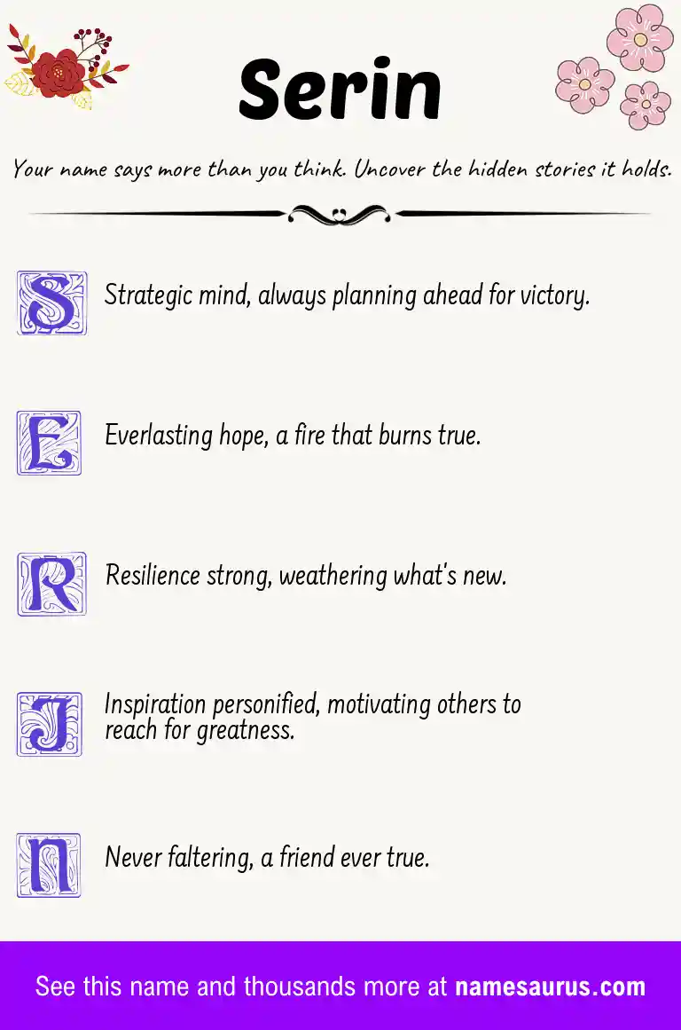 Acrostic poem about Serin.
