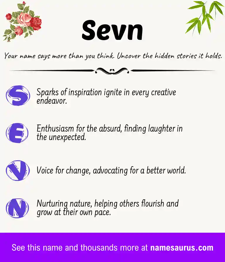 Acrostic poem about Sevn.