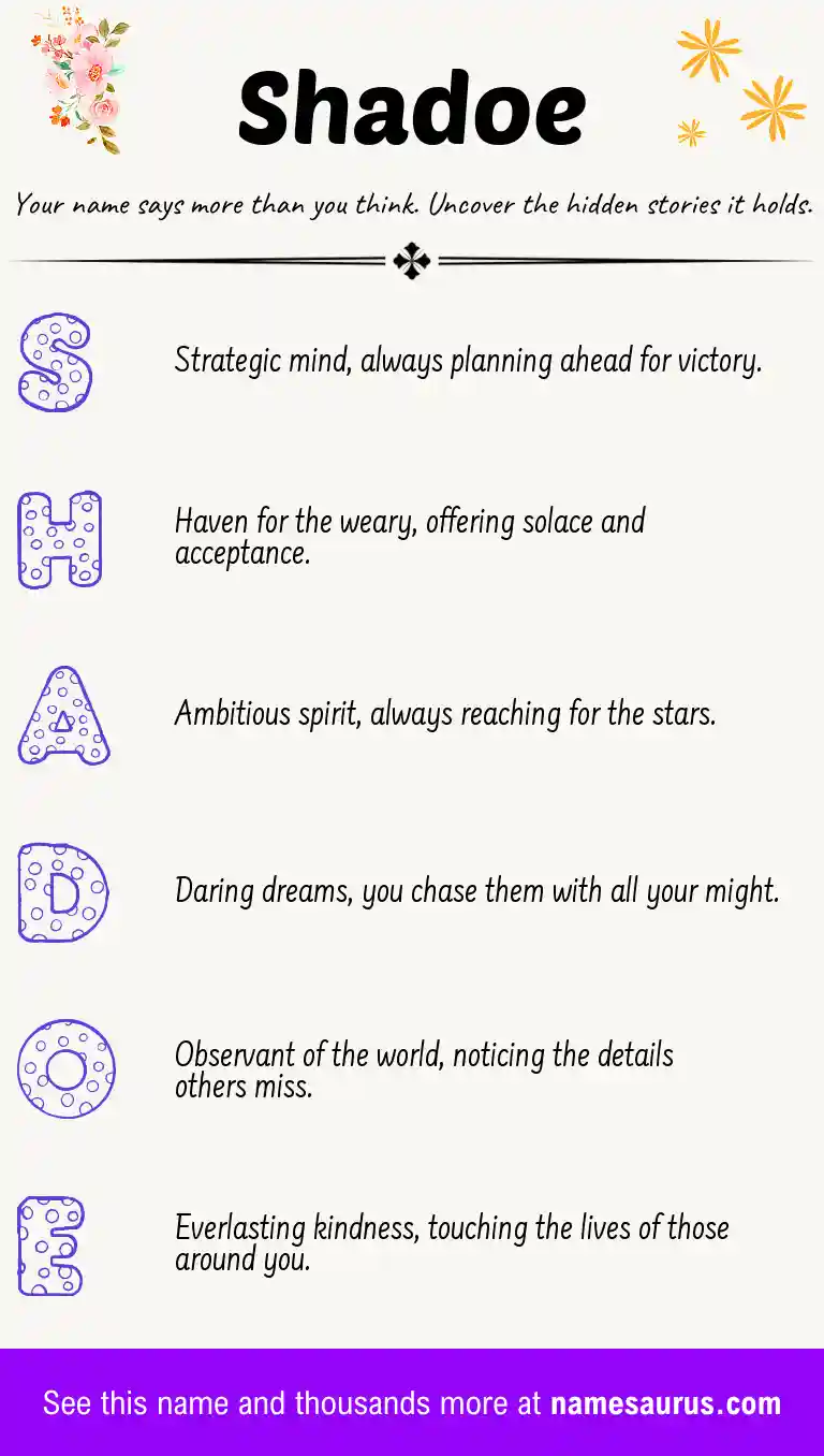 Acrostic poem about Shadoe.