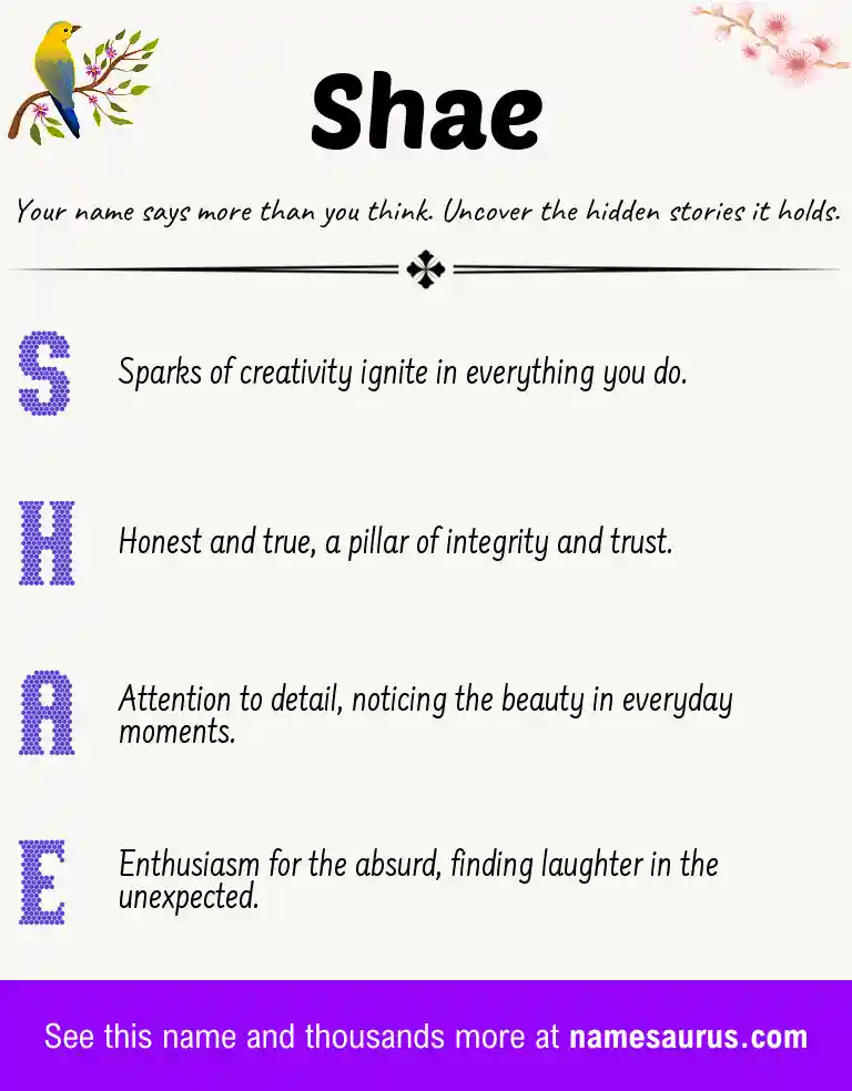 Acrostic poem about Shae.