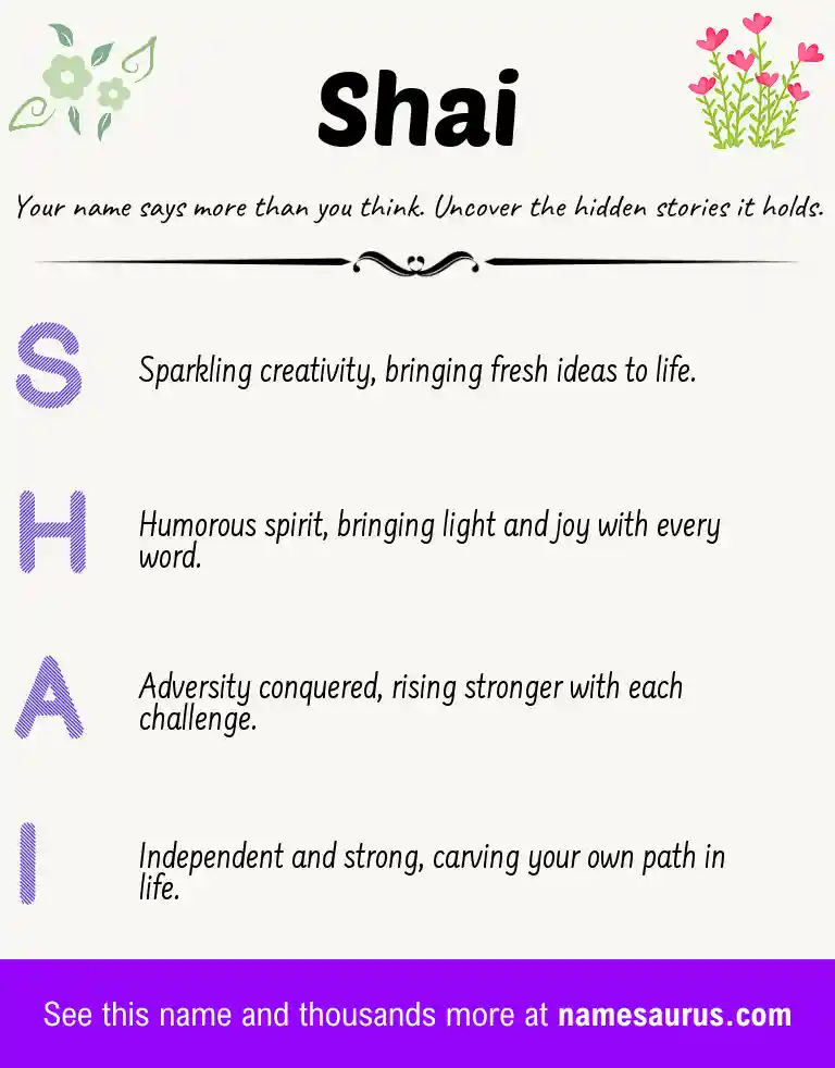 Acrostic poem about Shai.