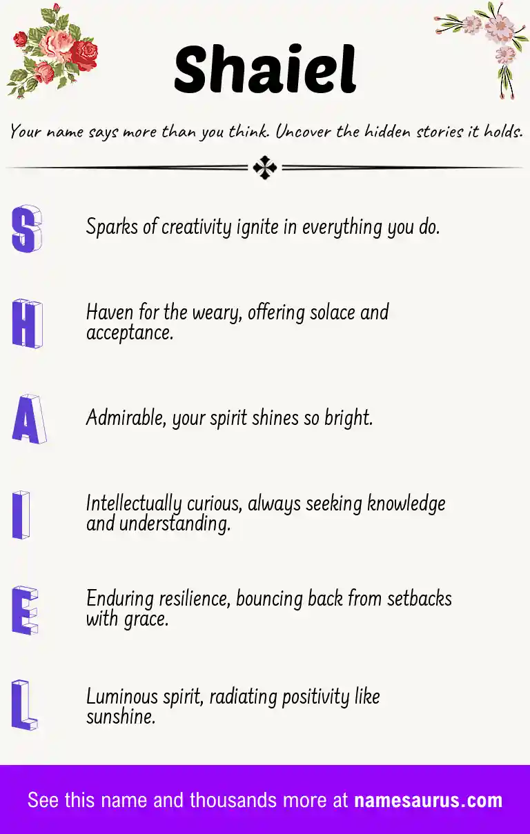 Acrostic poem about Shaiel.