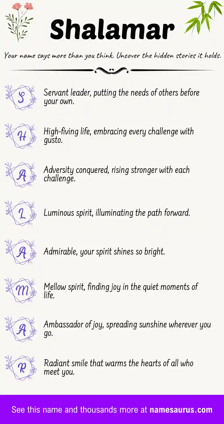 Acrostic poem about Shalamar.