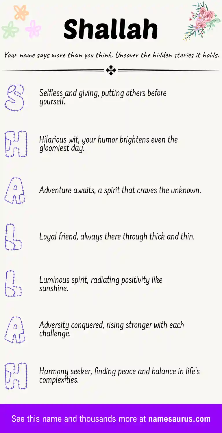 Acrostic poem about Shallah.