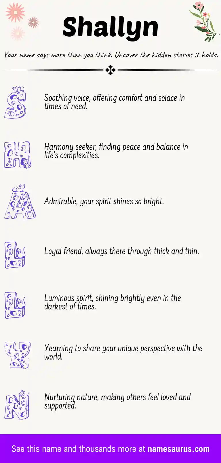 Acrostic poem about Shallyn.