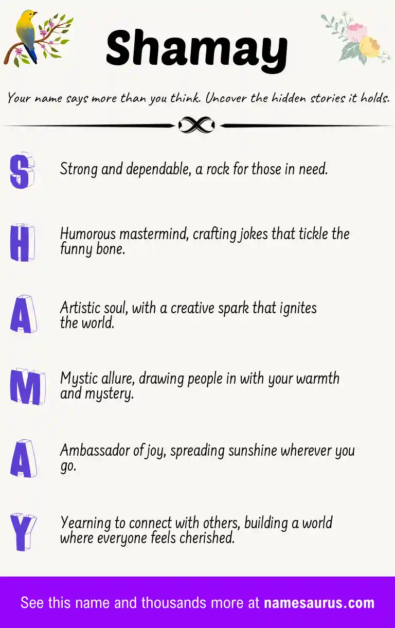 Acrostic poem about Shamay.