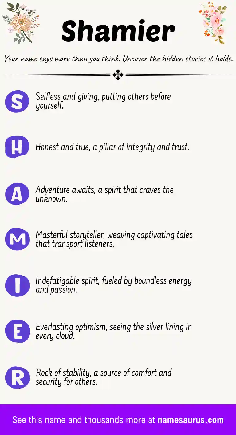 Acrostic poem about Shamier.