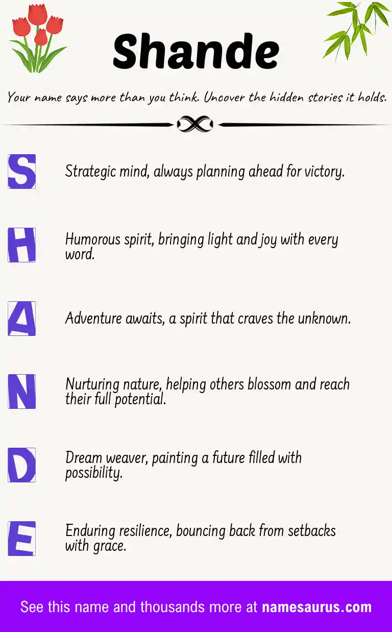 Acrostic poem about Shande.