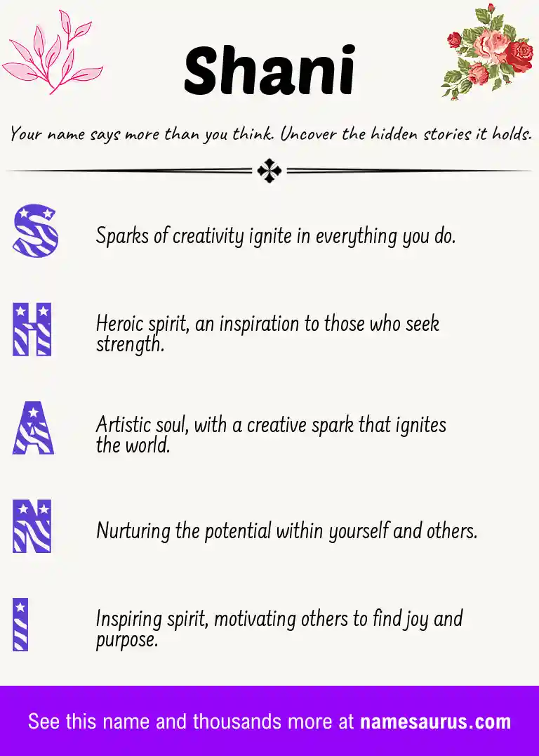 Acrostic poem about Shani.