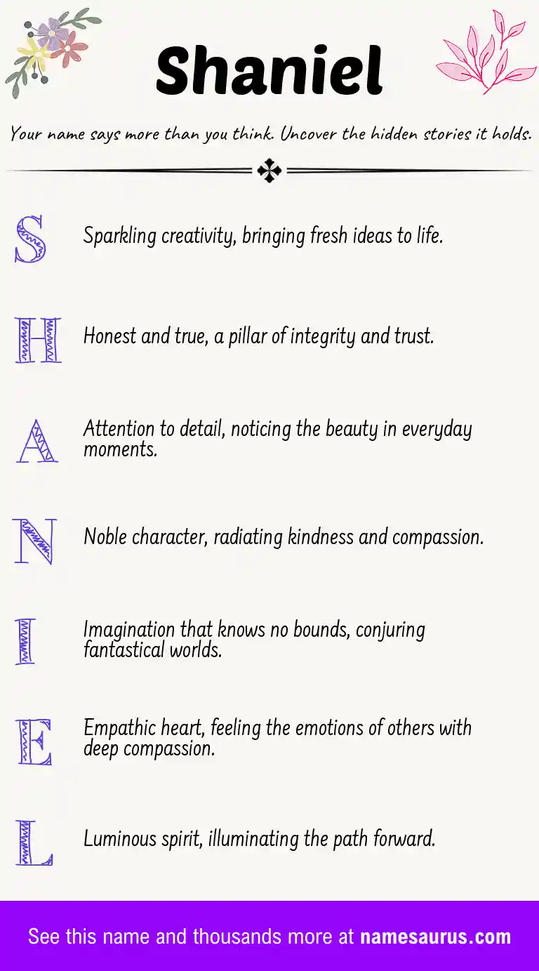 Acrostic poem about Shaniel.