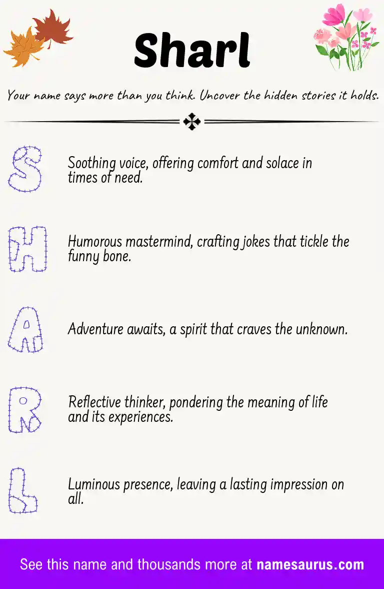 Acrostic poem about Sharl.