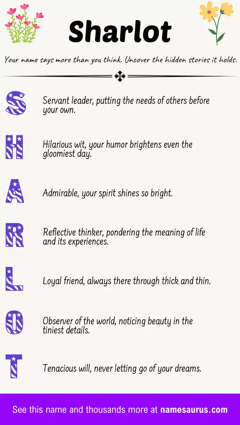 Acrostic poem about Sharlot.
