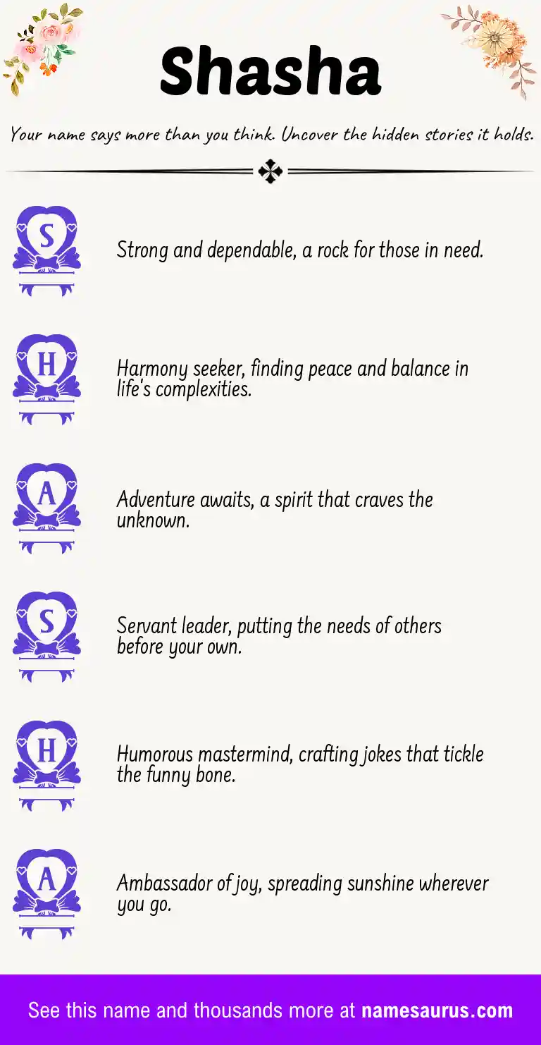 Acrostic poem about Shasha.