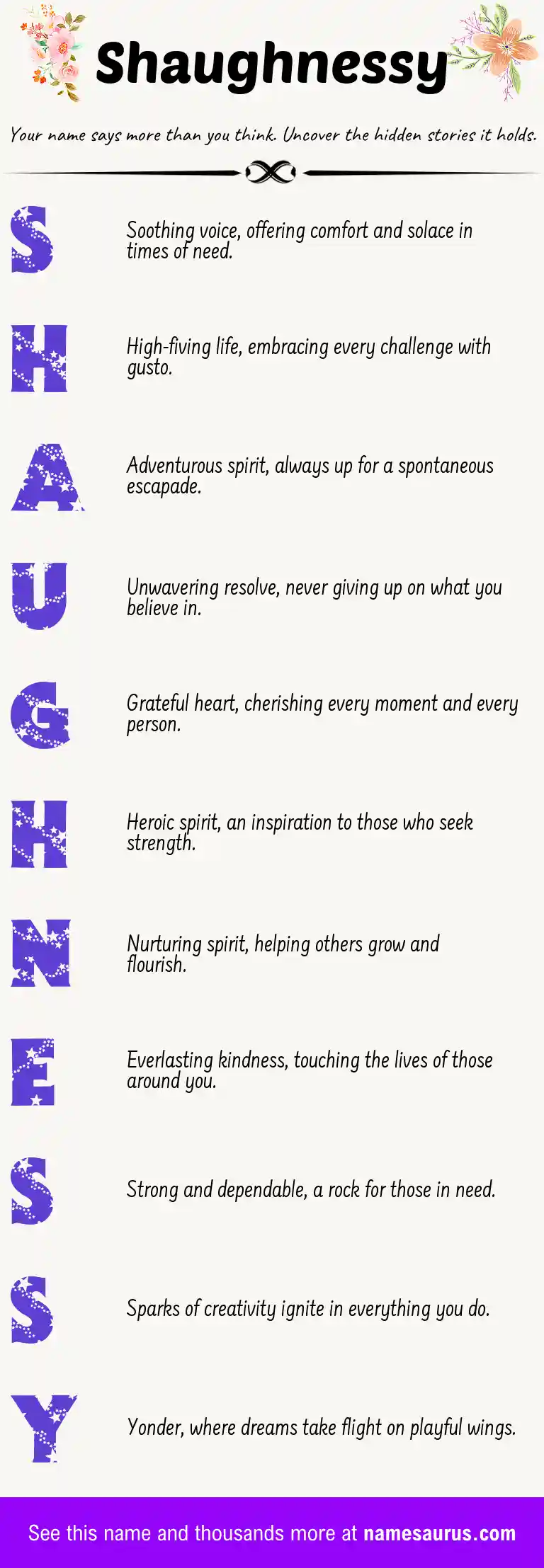 Acrostic poem about Shaughnessy.