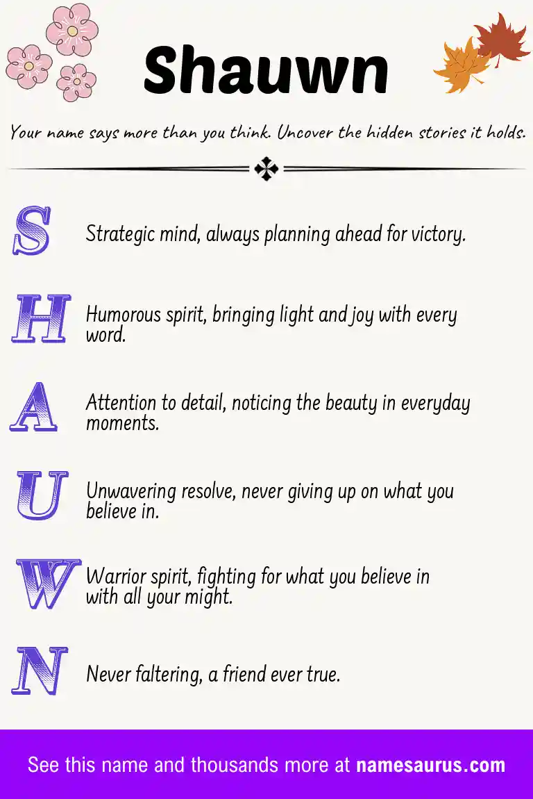 Acrostic poem about Shauwn.