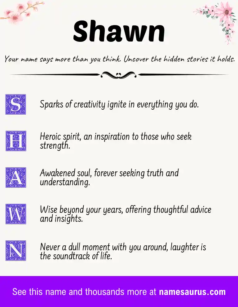 Acrostic poem about Shawn.