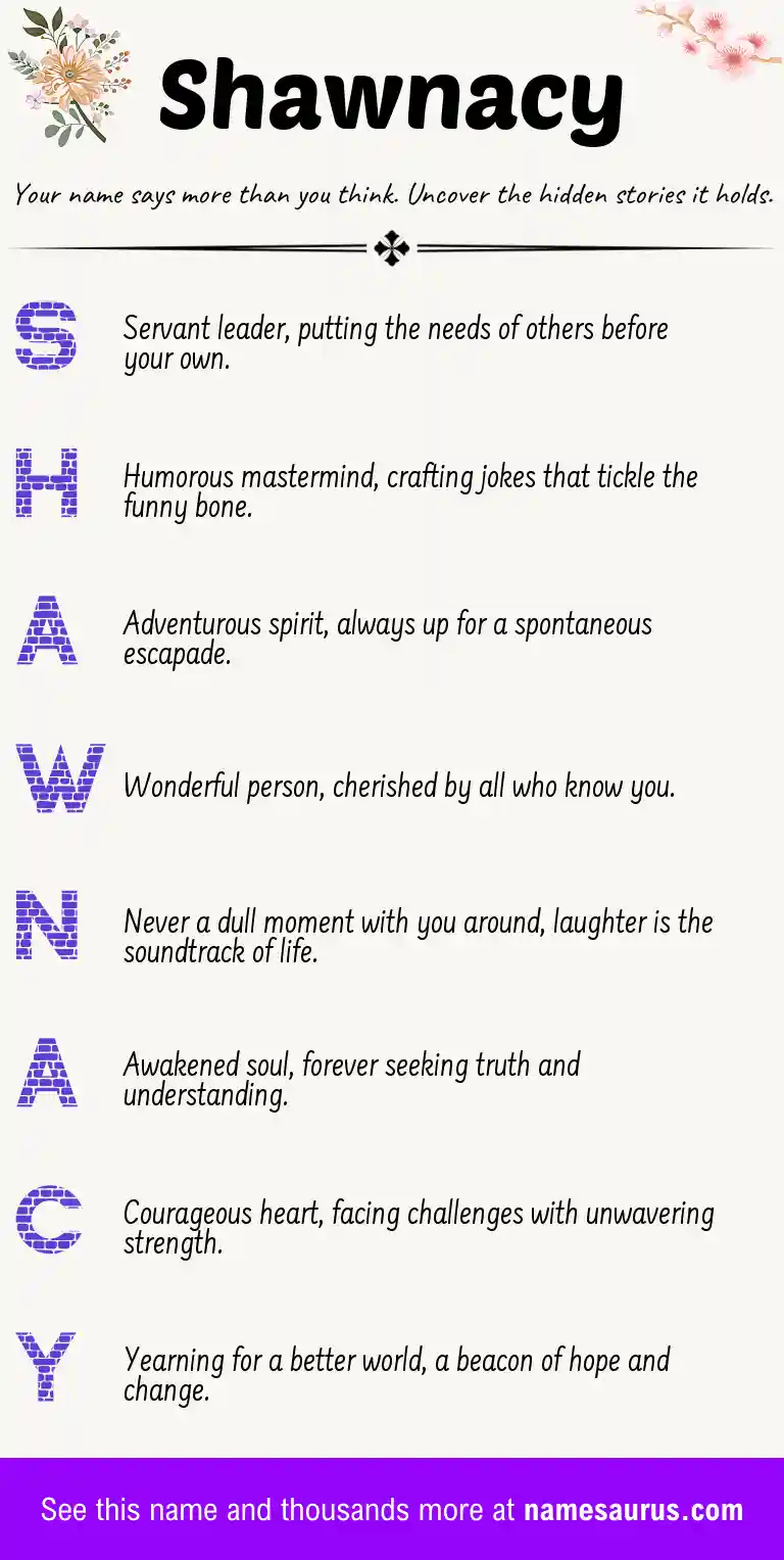 Acrostic poem about Shawnacy.