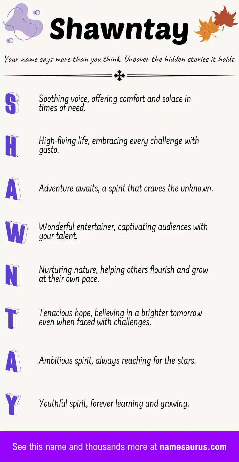 Acrostic poem about Shawntay.