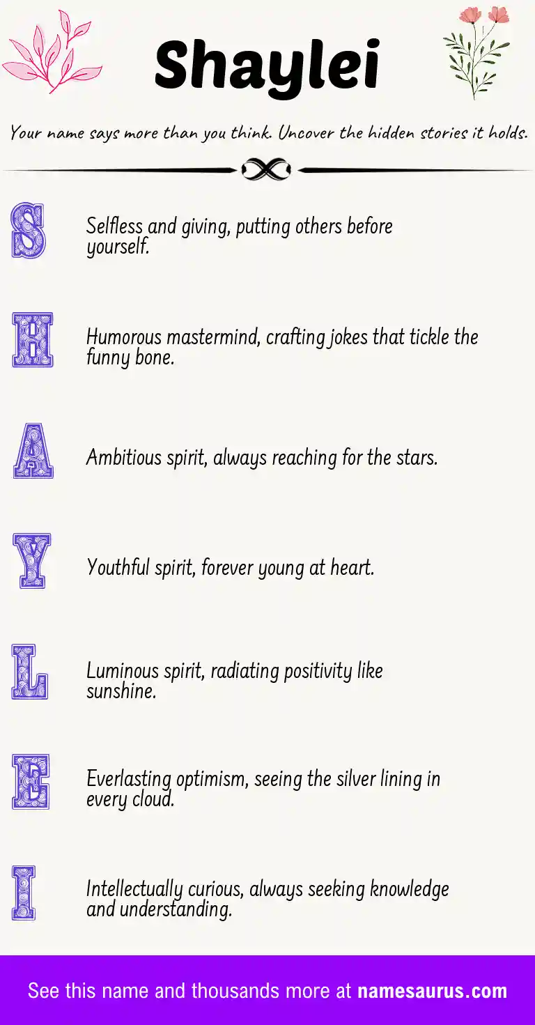 Acrostic poem about Shaylei.