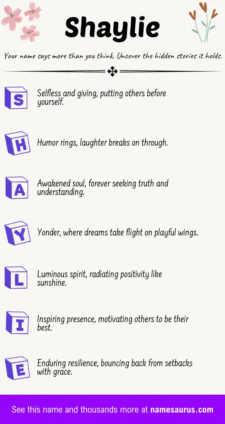 Acrostic poem about Shaylie.