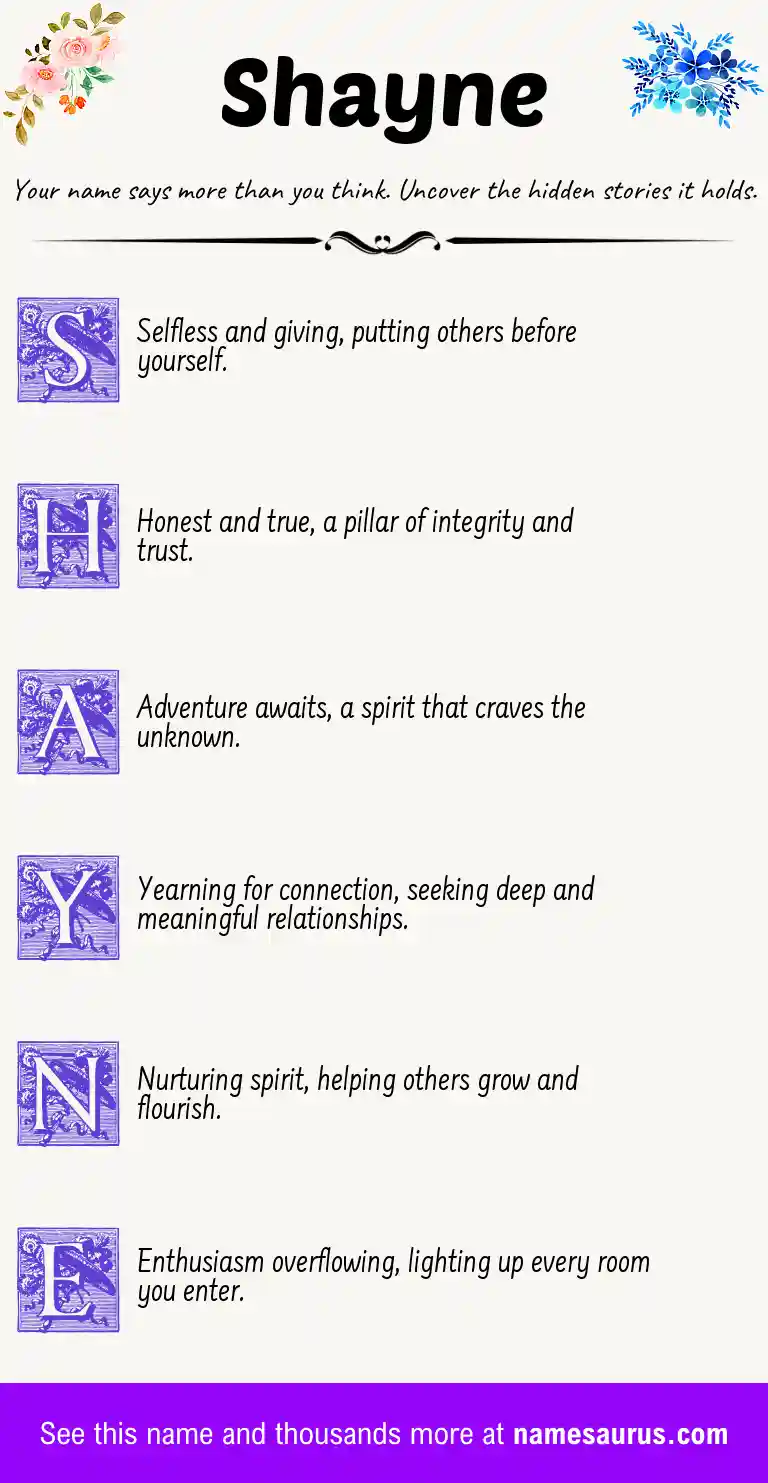 Acrostic poem about Shayne.