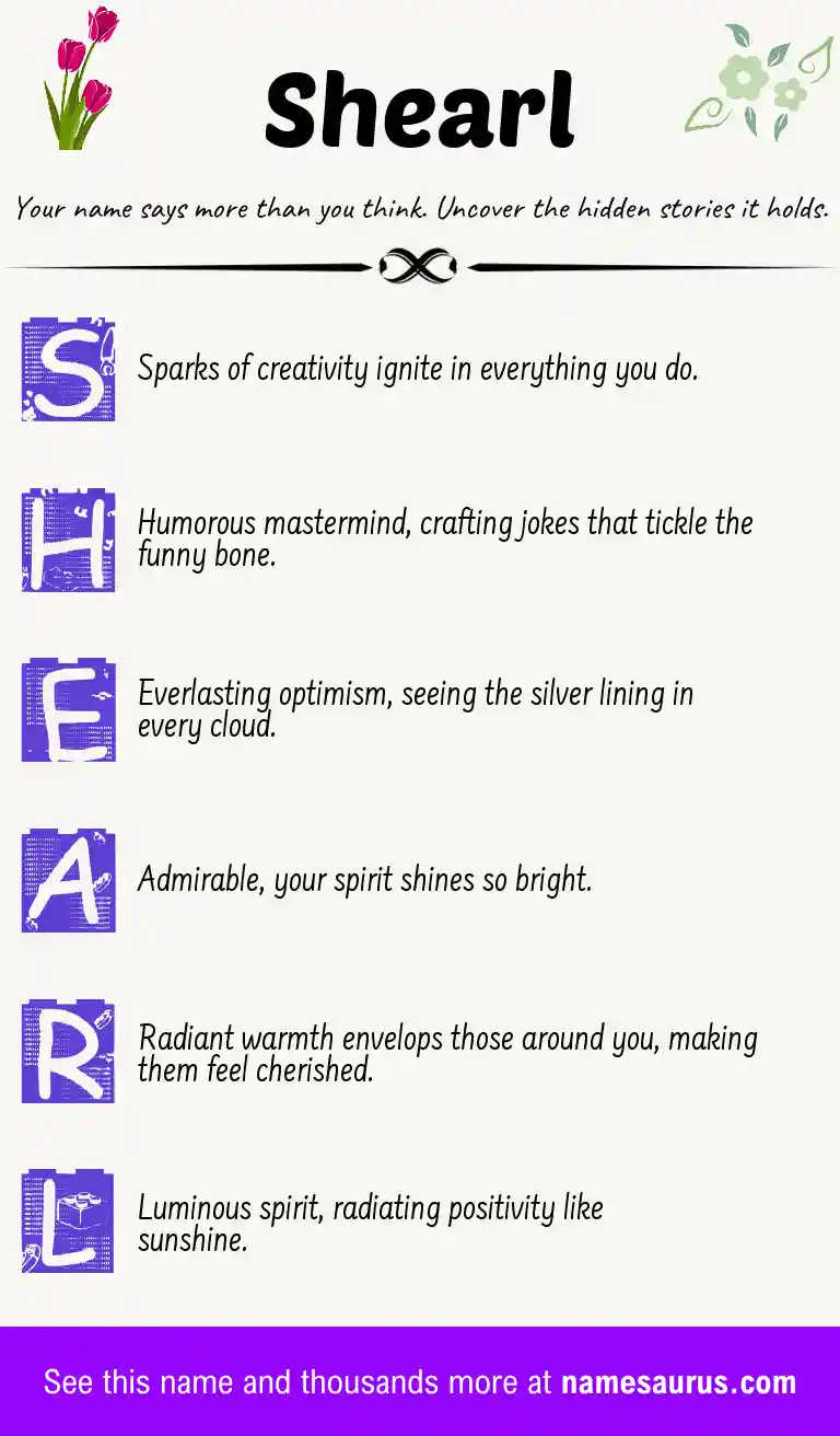 Acrostic poem about Shearl.