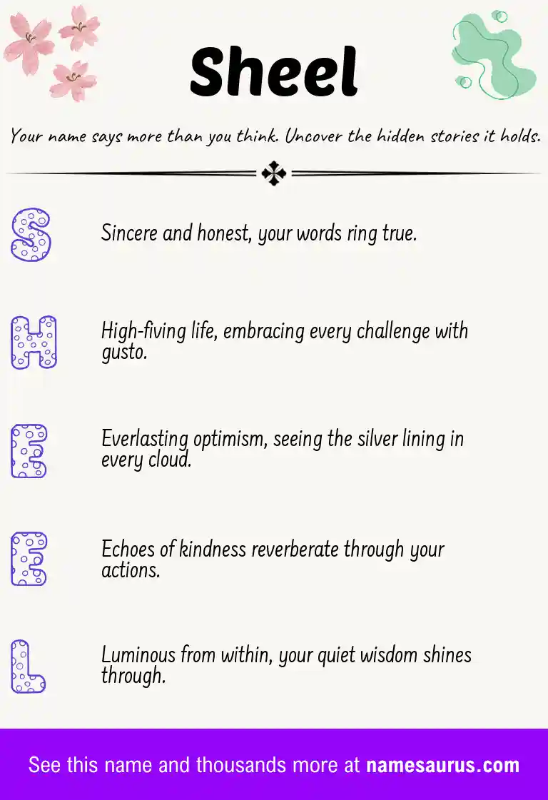 Acrostic poem about Sheel.