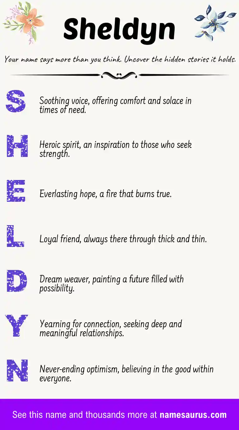 Acrostic poem about Sheldyn.