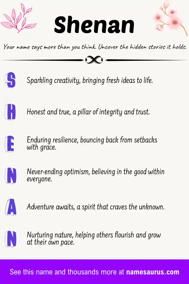 Acrostic poem about Shenan.