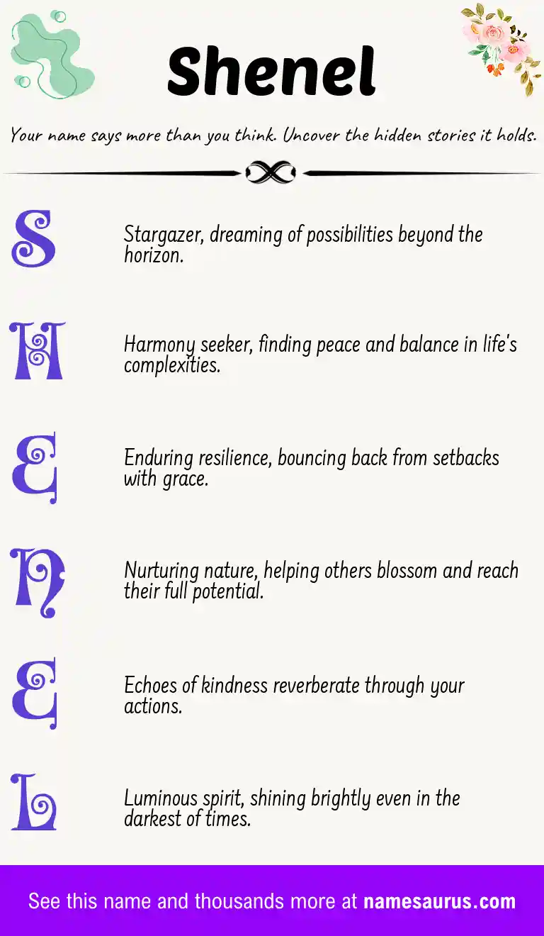 Acrostic poem about Shenel.