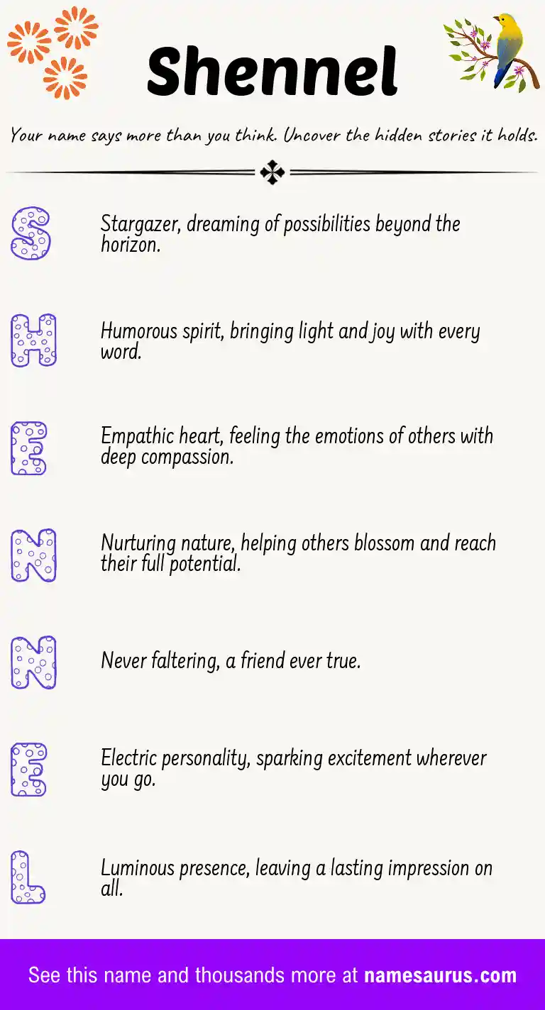 Acrostic poem about Shennel.