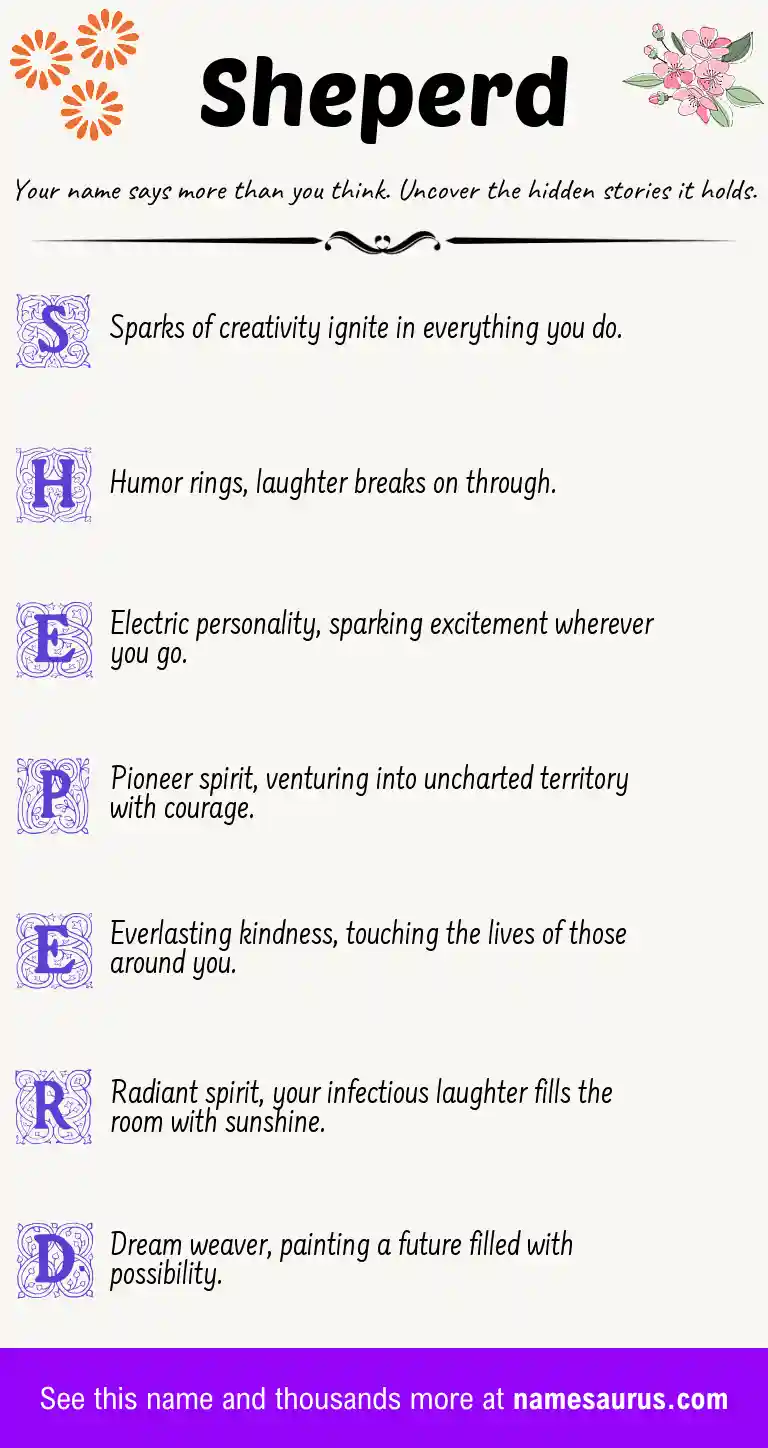 Acrostic poem about Sheperd.