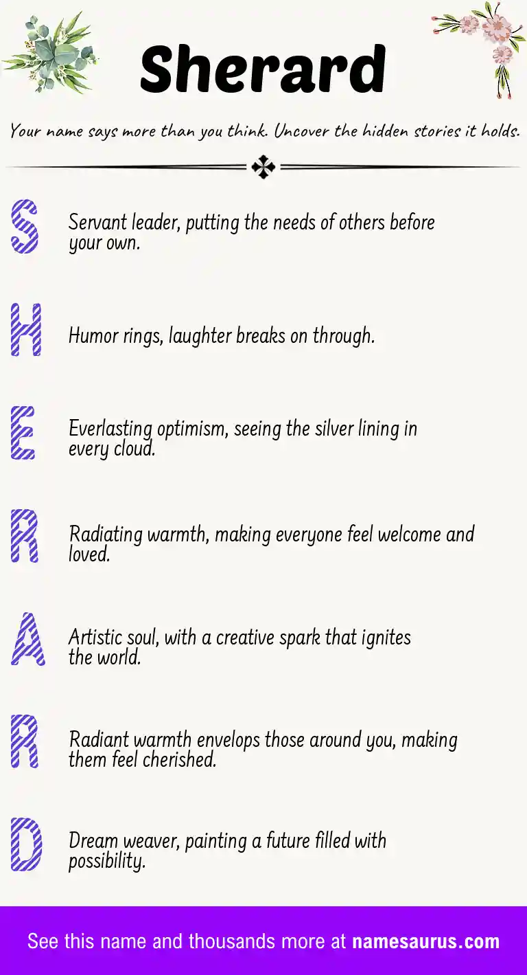 Acrostic poem about Sherard.