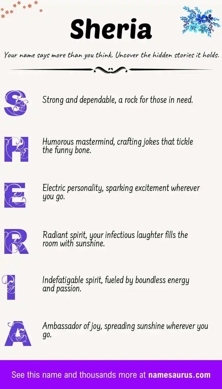Acrostic poem about Sheria.