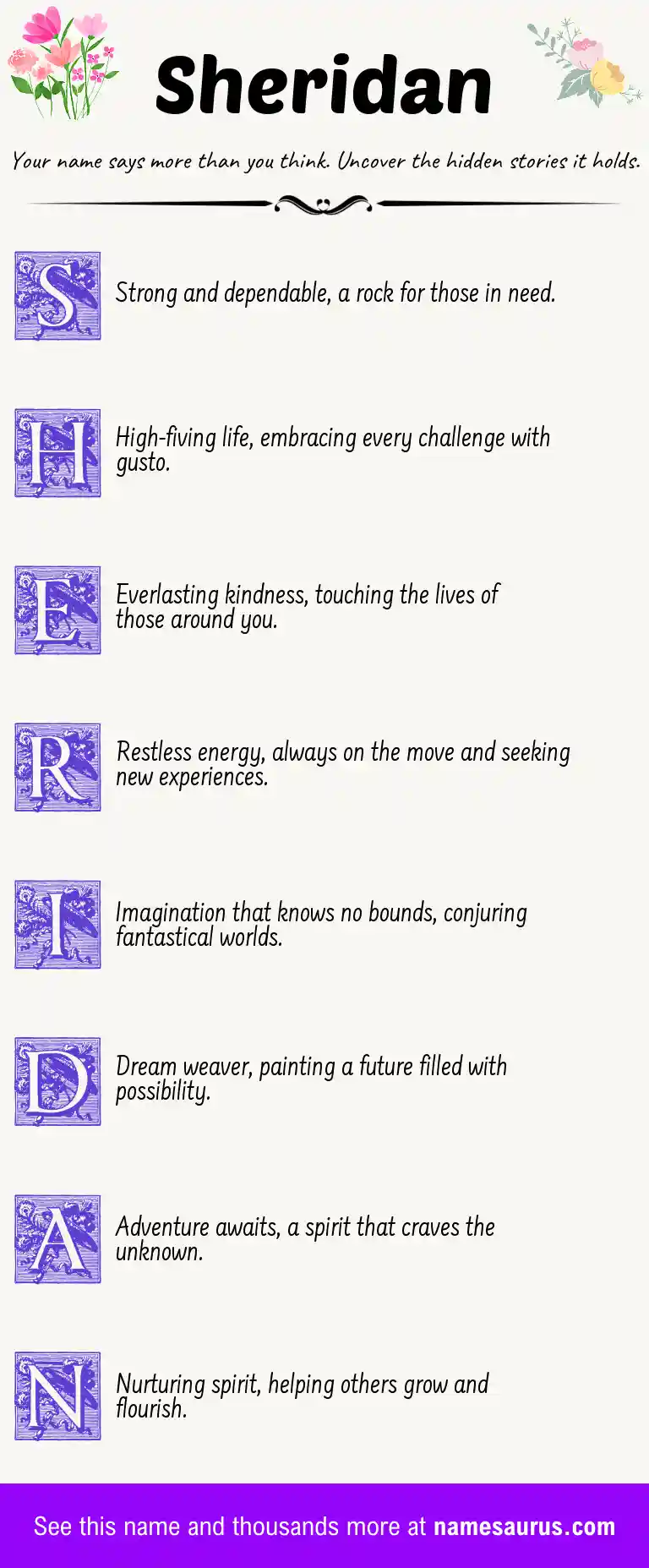 Acrostic poem about Sheridan.