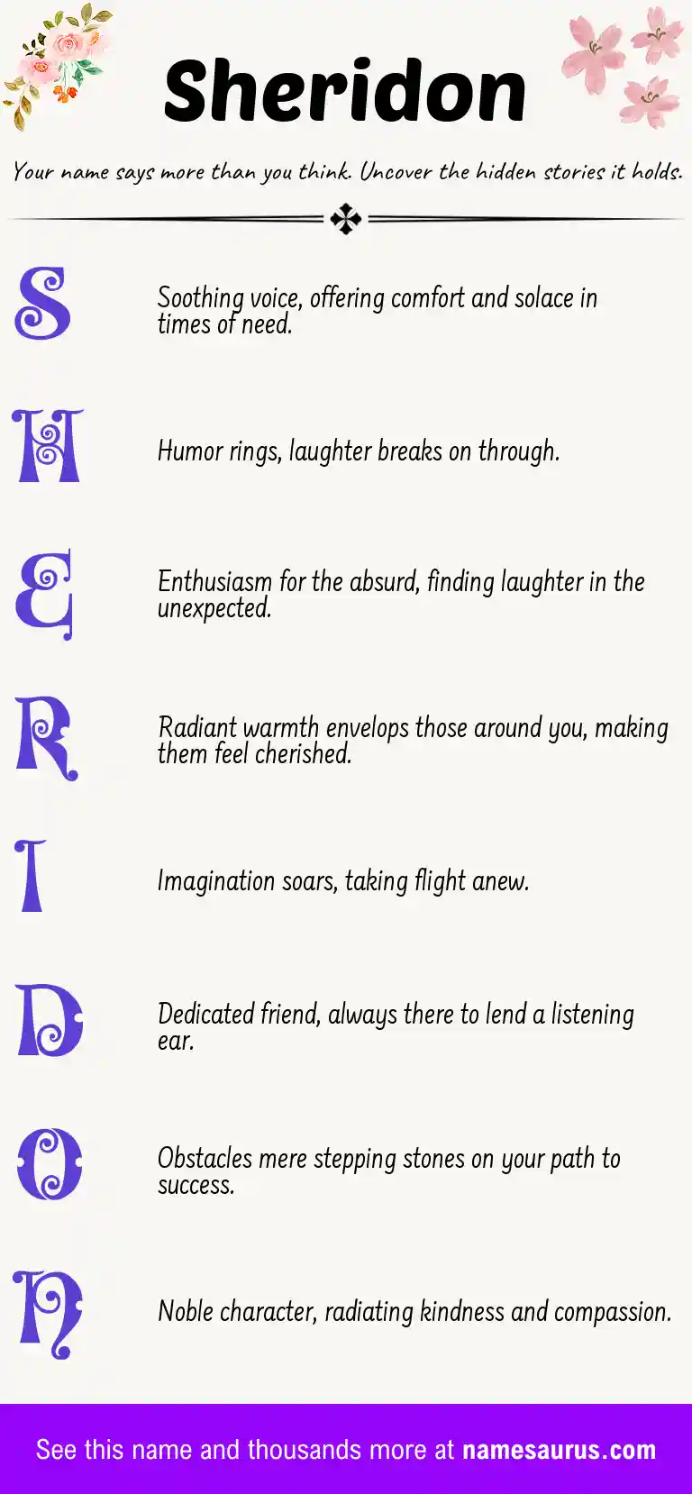 Acrostic poem about Sheridon.