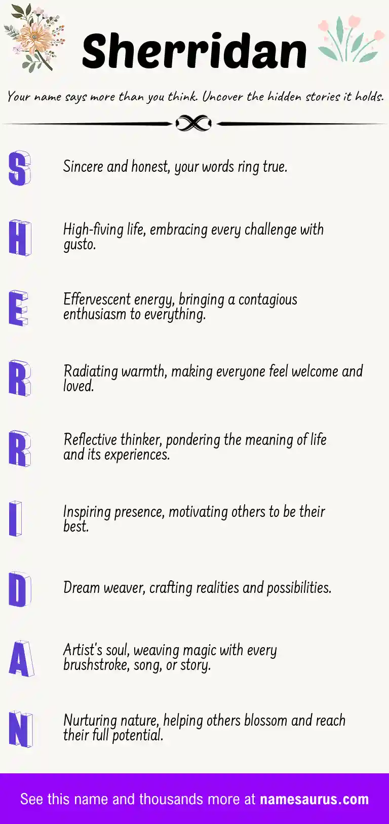 Acrostic poem about Sherridan.