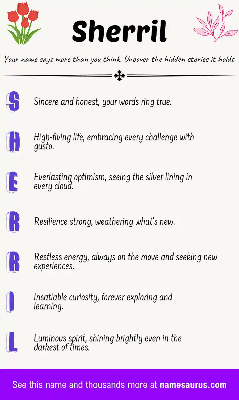 Acrostic poem about Sherril.