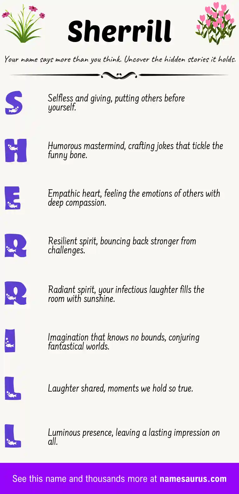 Acrostic poem about Sherrill.