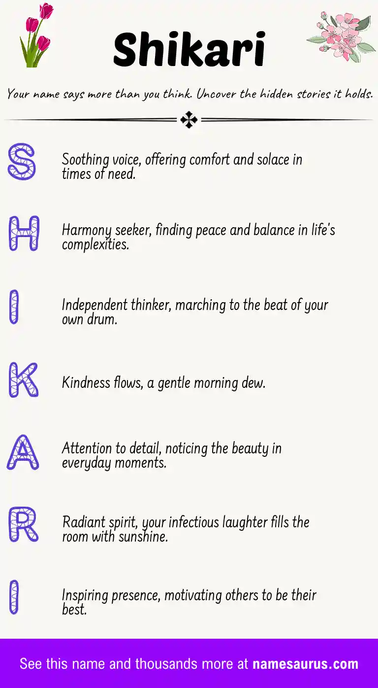 Acrostic poem about Shikari.