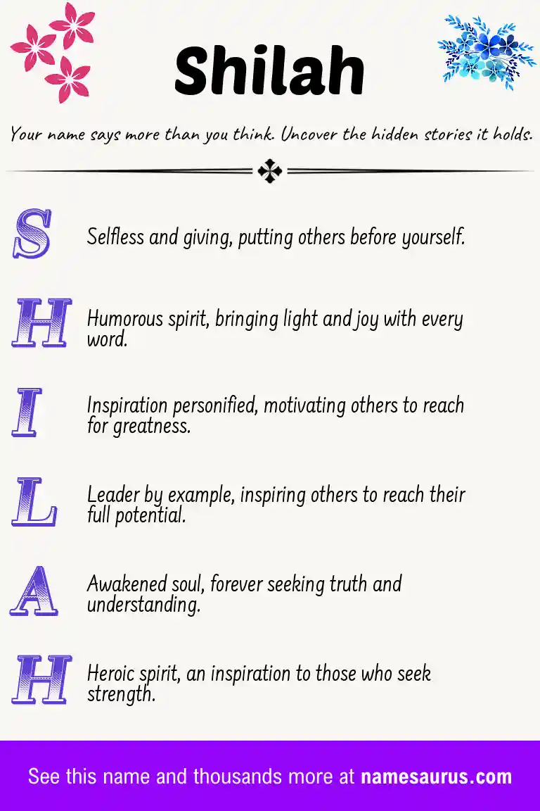 Acrostic poem about Shilah.