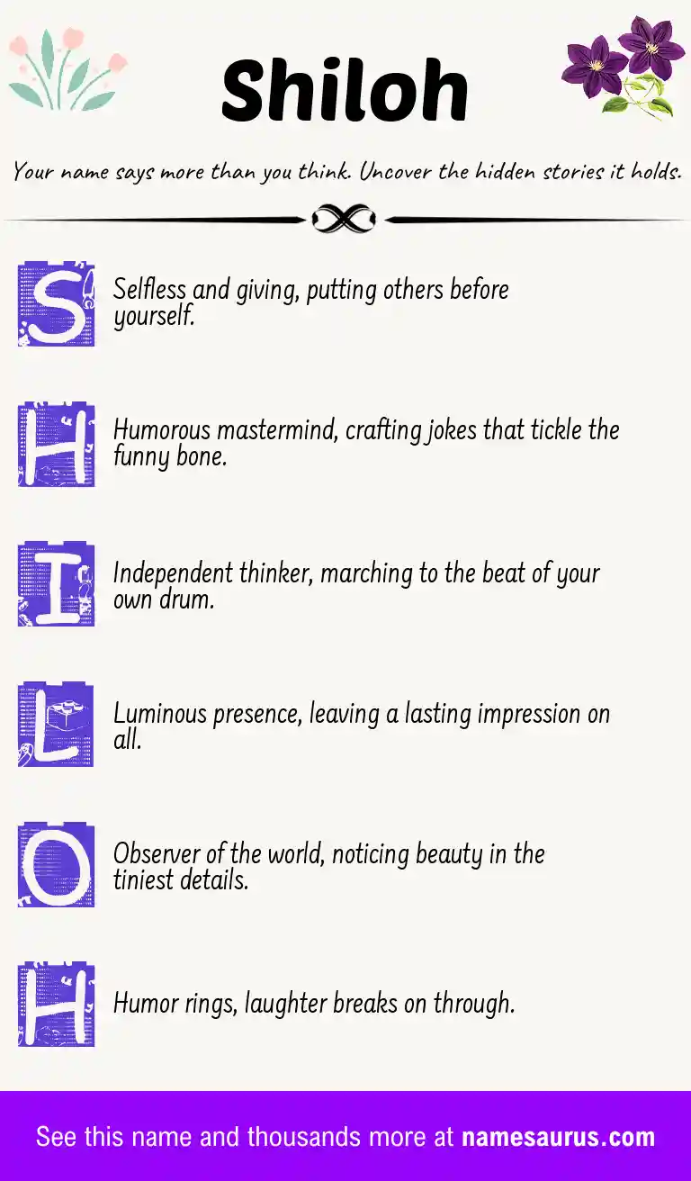 Acrostic poem about Shiloh.