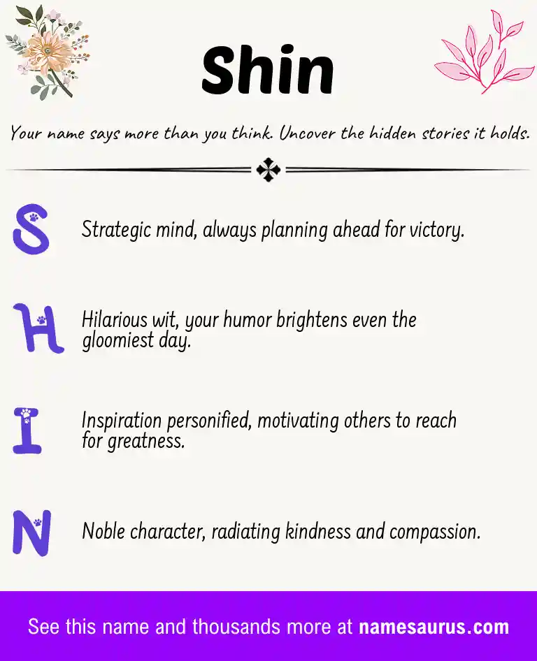 Acrostic poem about Shin.