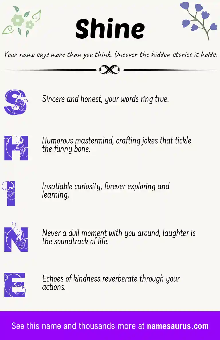 Acrostic poem about Shine.