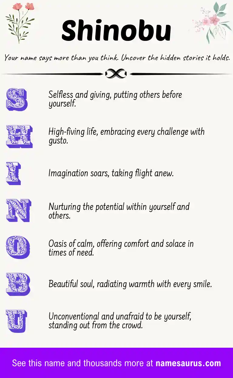 Acrostic poem about Shinobu.